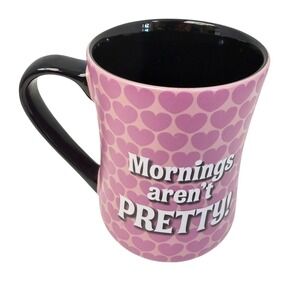 Disney Parks Coffee Mug 5" x 1/4" Pink Minnie Mouse Mornings Aren't Pretty Heart